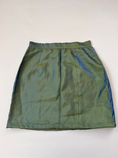 Iridescent Green Mini Skirt