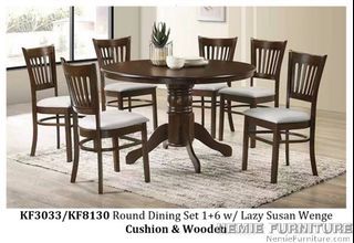 KF-3033 / KF-8130 dining table with 6 chairs