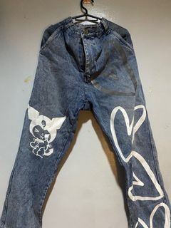 kuromi sanrio hand painted baggy jeans