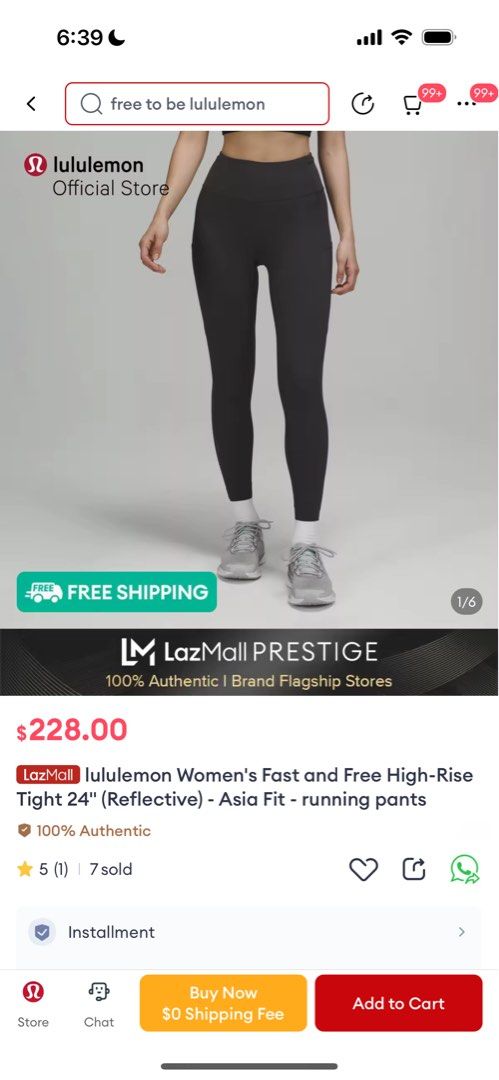 Lululemon fast and free 24 leggings in graphite grey Asia fit Women s Fashion Activewear on Carousell