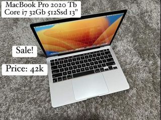 MacBook Pro 2020 Core i7 32GB 512SSD 13" Retina Display OS Sonoma