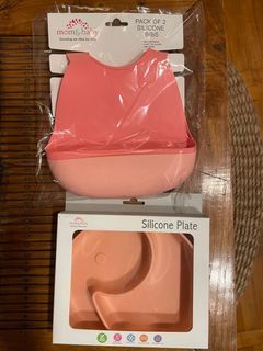 Mom & Baby Silicone Plate and Bib Set