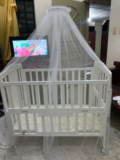 Moon Baby Wooden Crib Multifunctional Convertible to Co-Sleeper
