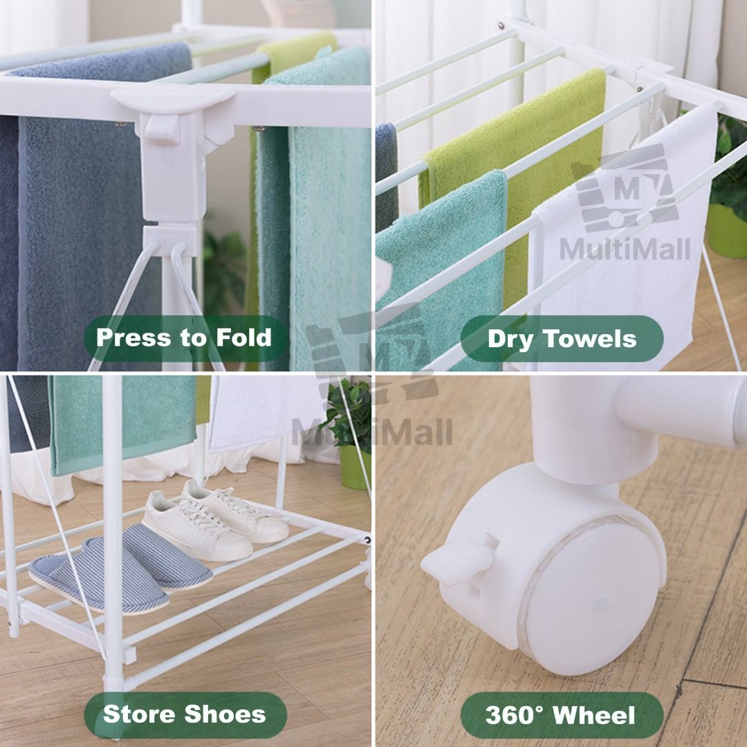Multifunctional Drying Rack 1.5M 2 Poles [NO INSTALLATION] for Hanging ...