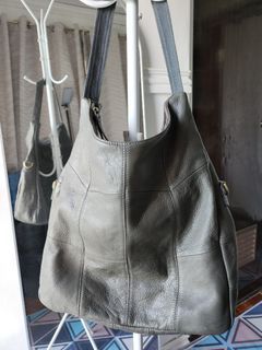 Multiway Hobo Gray / Taupe Genuine Leather Bag