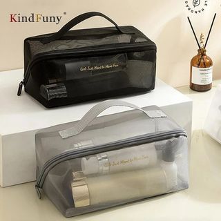 New Large Mesh Transparent Cosmetic Bag Large Capacity Pillow-Shaped Makeup Kits Travel Toiletries Storage Handbag Women Gifts
