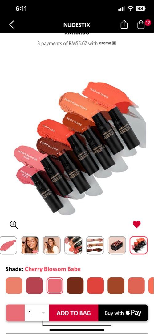 Nudestix Cherry Blossom Babe Dewy Blush, Beauty & Personal Care, Face