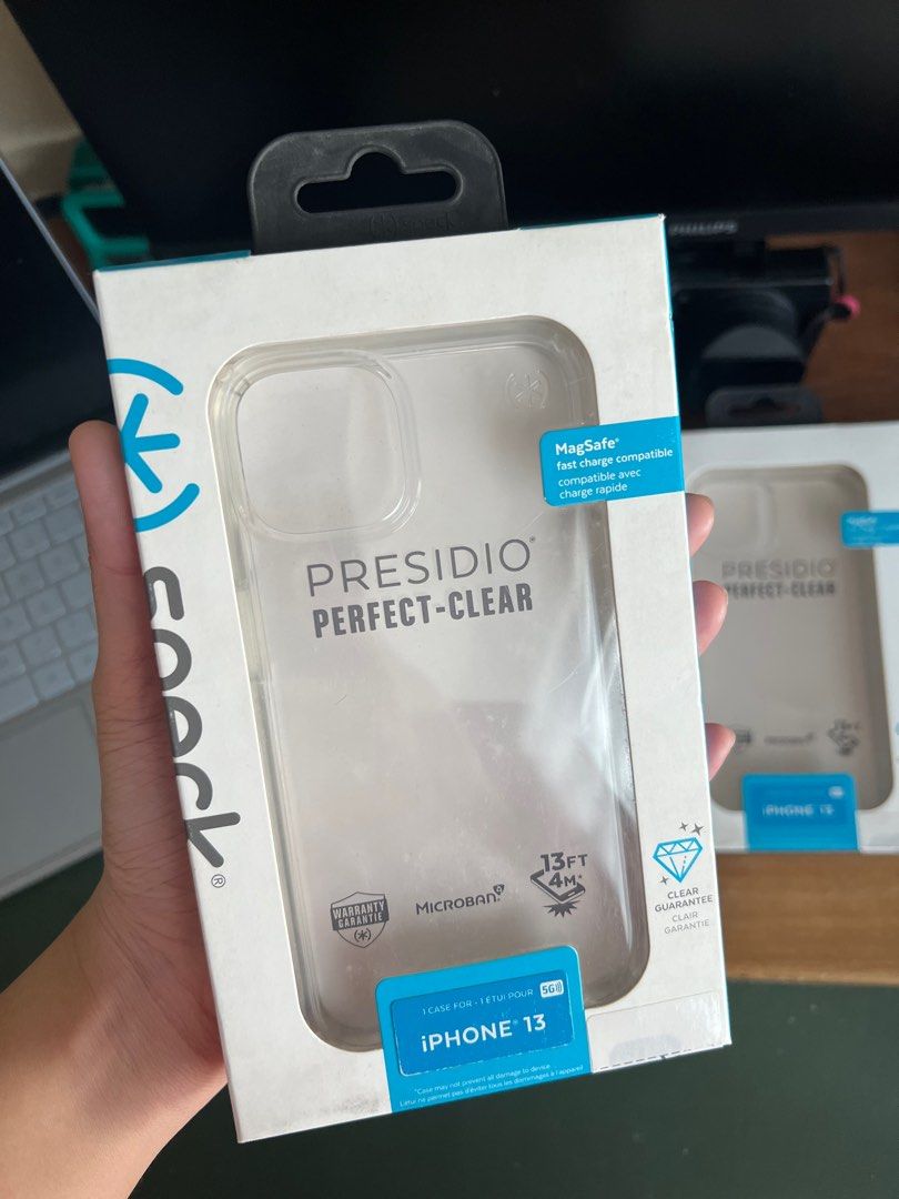 Original Speck Presidio Perfect Clear for iPhone 13 (Category: Cases & Sleeves) located in Manila. Submitted by razelysonn (Listing ID 1303095415, Image 2). Description: Mark down from 2,200 SRP 1,100 each sale price all original!.