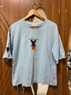 Plus size comfy shirt blue micky mouse for xl-2xl strchy