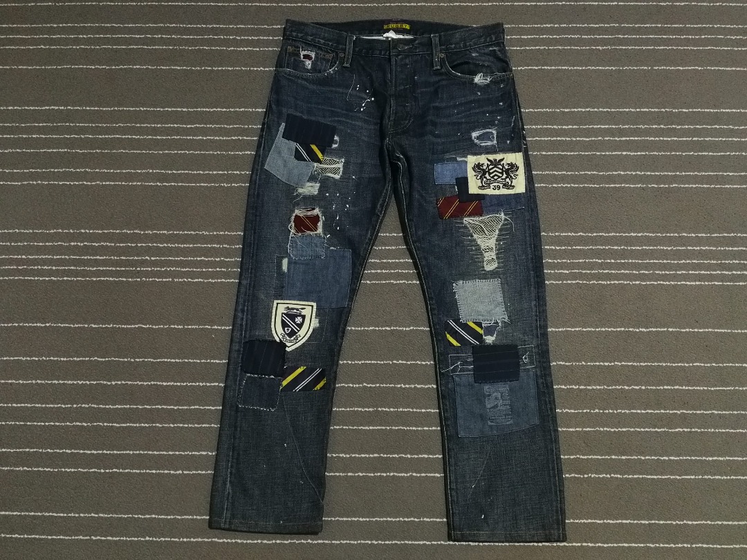 Ralph Lauren RUGBY patchwork vintage slim W34