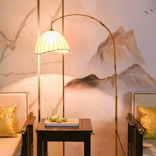 Rattan Style Adjustable Floor Lamp for Bedroom Room Light