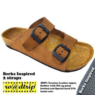 Roadtrip Two Strap - Marikina made genuine Leather. Available size 5-11 please see size chart