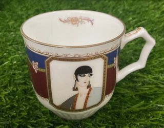 Shiseido Esprit D’ Erte 1990 Hanatsubaki Club Bone China Coffee Mug Tea Cup Gold Rim with Backstamp 4” x 3” inches, 2pcs available  - P399.00 each