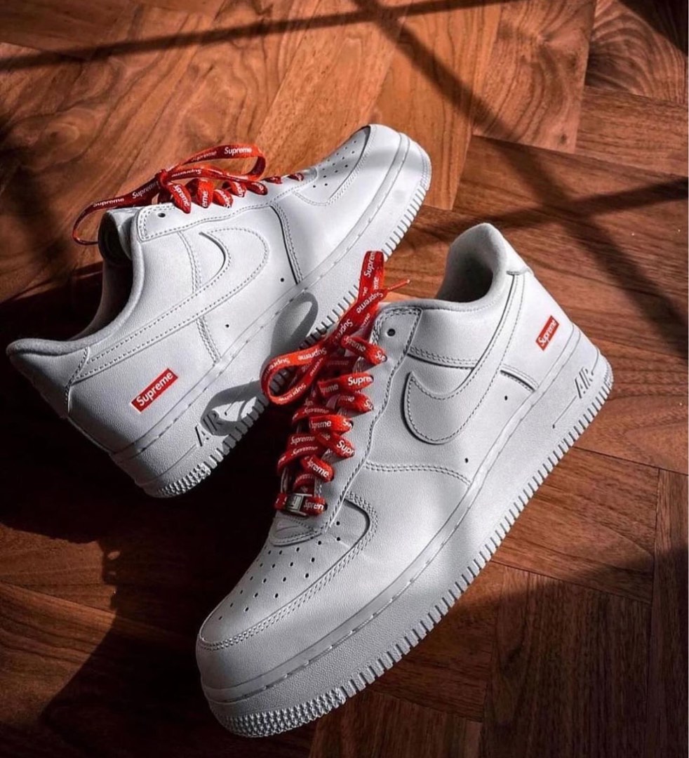 Supreme x Nike Air Force 1 White Men s Fashion Footwear Sneakers on Carousell
