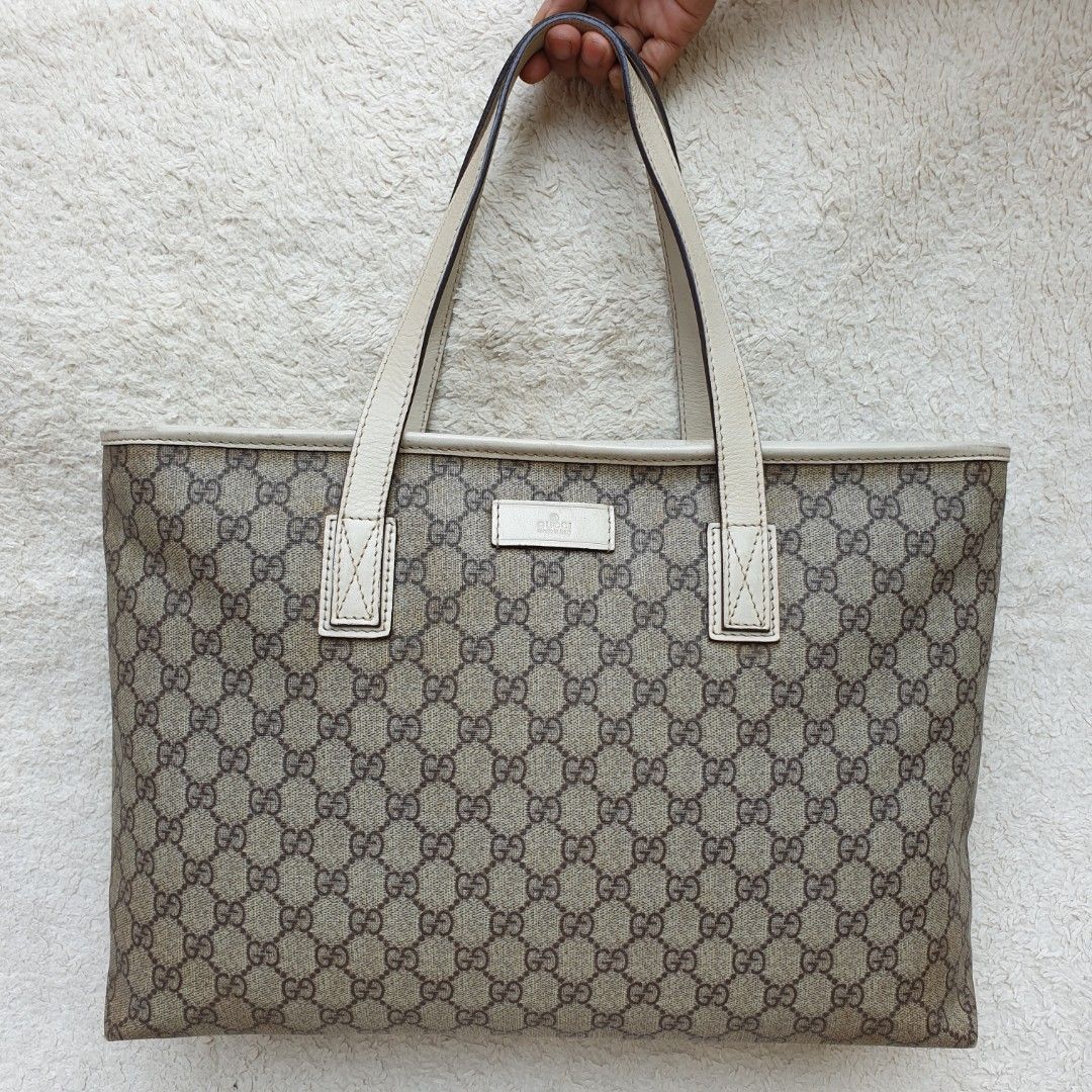 Tas Gucci Totebag Shoulder Bag Wanita Pvc Mix Kulit Asli Second Preloved Branded Thrift Barang Mewah Tas Dompet di Carousell