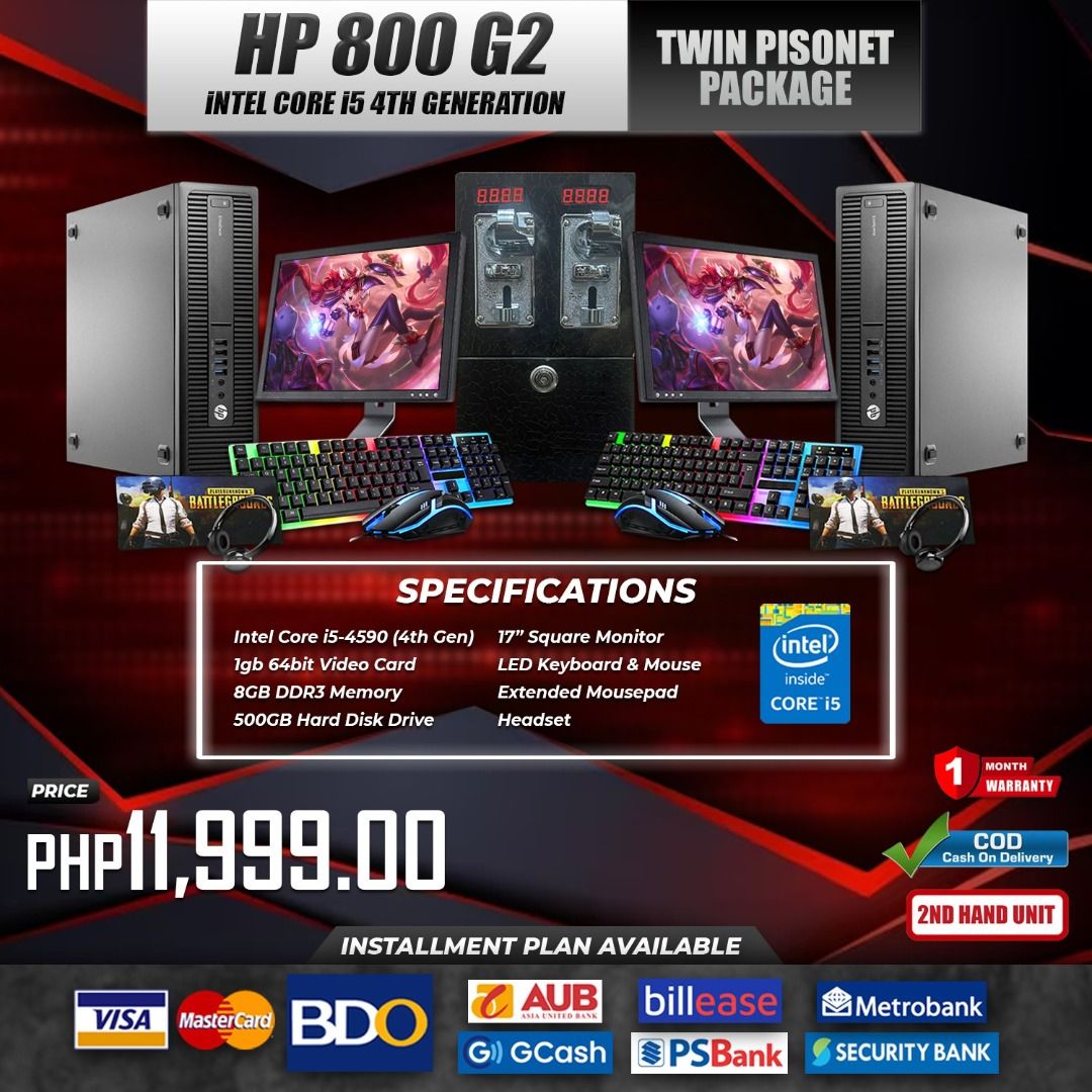 ✨✨TWIN PISONET PACKAGE✨✨ (Category: Desktops) located in Quezon City. Submitted by mariedesil12290 (Listing ID 1303099499, Image 2). Description: ✨✨TWIN PISONET PACKAGE✨✨ ✨✨TWIN PISONET PACKAGE✨✨ 🛒 𝐂𝐀𝐒𝐇 𝐎𝐍 𝐃𝐄𝐋𝐈𝐕𝐄𝐑𝐘 💸💸💸 ✨✨ 𝚰𝐍𝐒𝐓𝐀𝐋𝐋𝐌𝐄𝐍𝐓 𝐀𝐕𝐀𝚰𝐋𝐀𝐁𝐋𝐄 ✨✨ ✔️𝐂𝐑𝐄𝐃𝚰𝐓 𝐂𝐀𝐑𝐃𝐒 ✔️𝐆𝐆𝚰𝐕𝐄𝐒 ✔️𝐁𝚰𝐋𝐋𝐄𝐀𝐒𝐄 ✨ TWIN PISONET PACKAGE - 9,898.00 - Intel Core i3 2nd gen - 8GB RAM - 500GB HDD - 1GB 64BIT Video Card - 