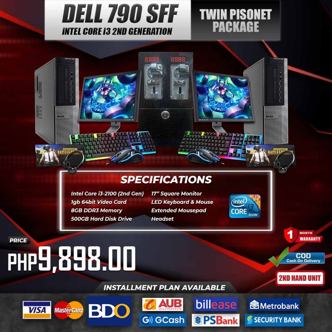 ✨✨TWIN PISONET PACKAGE✨✨ (Category: Desktops) located in Quezon City. Submitted by mariedesil12290 (Listing ID 1303099499, Image 1). Description: ✨✨TWIN PISONET PACKAGE✨✨ ✨✨TWIN PISONET PACKAGE✨✨ 🛒 𝐂𝐀𝐒𝐇 𝐎𝐍 𝐃𝐄𝐋𝐈𝐕𝐄𝐑𝐘 💸💸💸 ✨✨ 𝚰𝐍𝐒𝐓𝐀𝐋𝐋𝐌𝐄𝐍𝐓 𝐀𝐕𝐀𝚰𝐋𝐀𝐁𝐋𝐄 ✨✨ ✔️𝐂𝐑𝐄𝐃𝚰𝐓 𝐂𝐀𝐑𝐃𝐒 ✔️𝐆𝐆𝚰𝐕𝐄𝐒 ✔️𝐁𝚰𝐋𝐋𝐄𝐀𝐒𝐄 ✨ TWIN PISONET PACKAGE - 9,898.00 - Intel Core i3 2nd gen - 8GB RAM - 500GB HDD - 1GB 64BIT Video Card - 