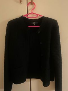 Uniqlo Knitted Jacket Black (XS)