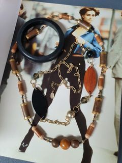 Vintage Cordier signed necklace bangle set