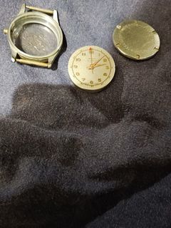 vintage military watch gold hands