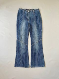 vintage y2k south pinstripe flared denim pants