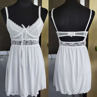 white bustier babydoll dress