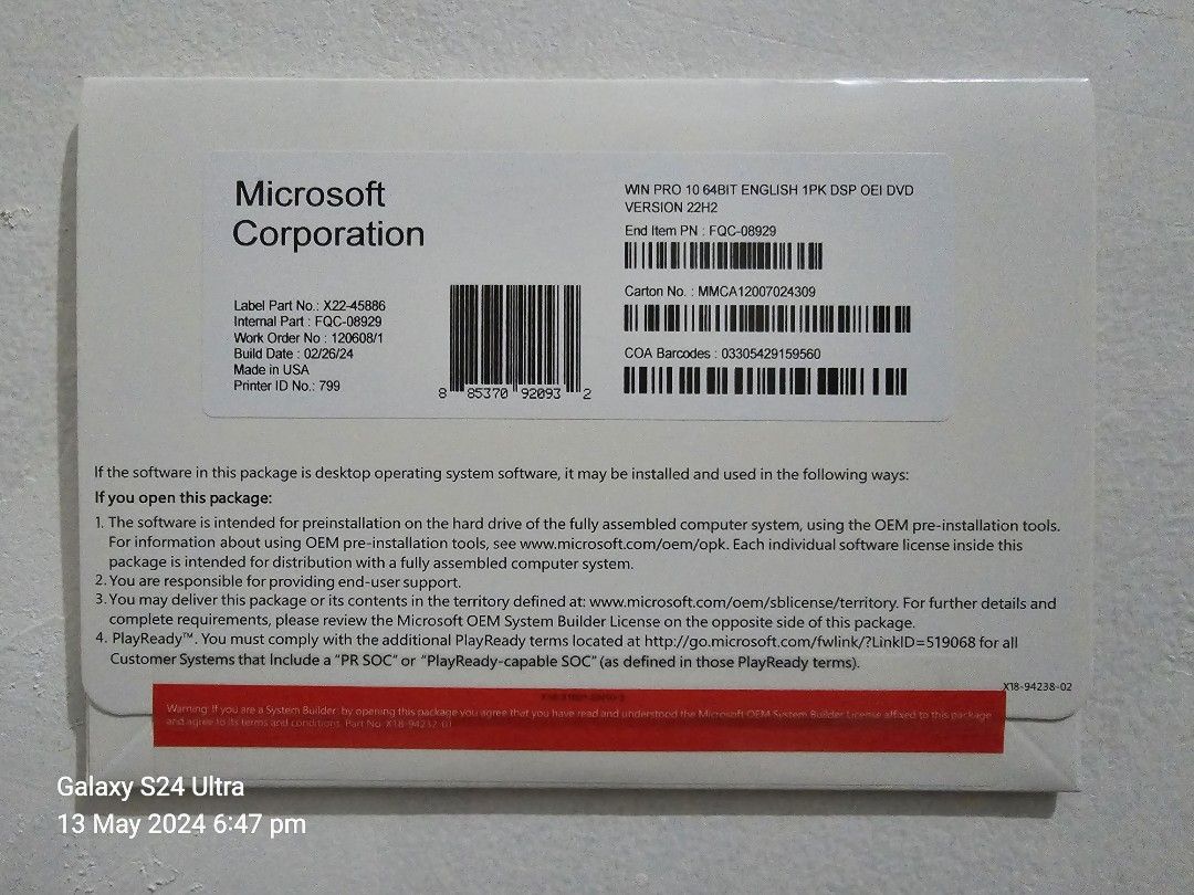 WINDOWS 10 PROFESSIONAL (Category: Software) located in Manila. Submitted by computek (Listing ID 1303176153, Image 1). Description: PICK-UP 📌 📌 SM MEGAMALL BUILDING B, 4TH FLOOR CYBERZONE 📌 1316 RIZAL MASONIC TEMPLE CAVITE STREET TONDO MANILA ✅️SEALED ✅️100% LICENSED ✅️CASH ON DELIVER ( LALAMOVE ) ✅️FREE ASSIST ✅️MONEYBACK IF PROVEN FAKE ✅️B.I.R REGISTERED CAN ISSUE OFFICIAL RECEIPT.