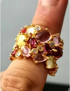 Women's Gold Gem Studded Variety Fashion Jewelry Ring
