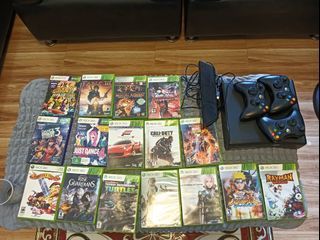 X box 360-16 games-3 controller-kinect
