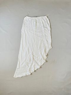 zara plain white asymmetrical maxi skirt