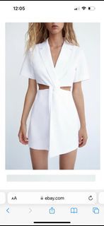 Zara white cutout blazer dress