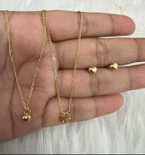 18k Gold Earrings and neclace set