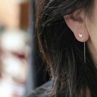 18k gold tic tac earrings