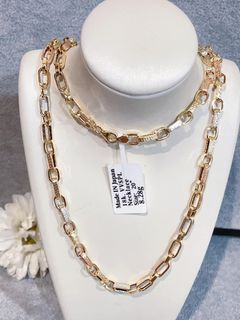 18K Japan Gold clip necklace