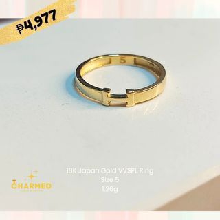 18K Japan Gold H Ring size 5
