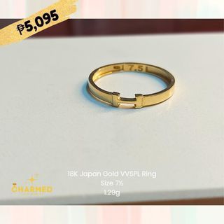 18K Japan Gold H Ring size 7.5
