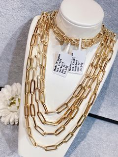18K Japan Gold paperclip necklace