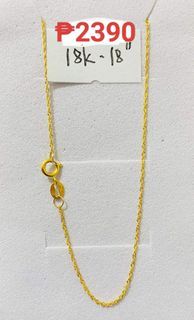 18K Saudi gold rope chain necklace