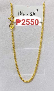 18K Saudi gold rope necklace pawnable