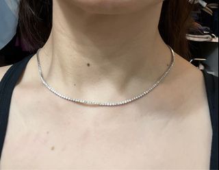 18k White Gold Diamond Chain (micro tennis) Necklace