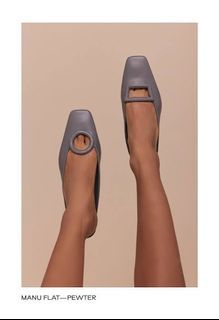 ₱24,500 CULT GAIA Geometric Mules in Pewter / Stone Blue Size 36 US 6 - 6.5