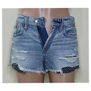 26 Inches American Eagle Denim Cut Out Shorts Tattered