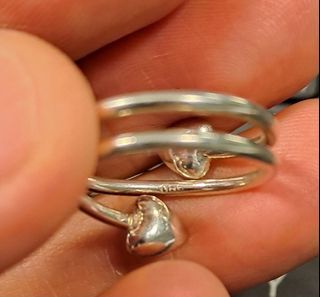 98%  Pure Silver  Wrap Around Heart Ring