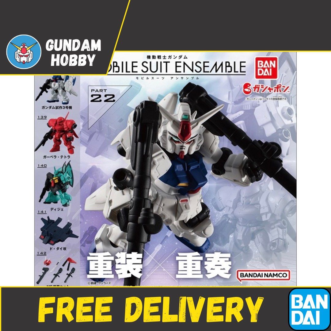 ⭐️ <MSE 22> Mobile Suit Ensemble Series 22 Part 22 - Gundam GP03S / Gerbera Tetra / Dijeh (Set of 5) MSE22 Bandai Gachapon Gashapon (Category: Gundam Model Kits) located in Singapore. Submitted by gundamhobby (Listing ID 1235984711, Image 1). Description: Mobile Suit Ensemble Series 22 (Set of 5) • 138 : RX-78GP03S Gundam GP03S • 139 : AGX-04 Gerbera Tetra • 140 : MSK-008 Dijeh • 141 : DODAI Kai • 142 : Equipment Set for Wave 22 ✅ Only for sale a