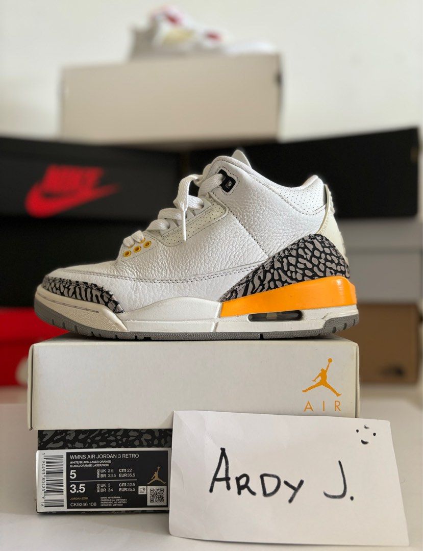 jordan 3 yellow laser