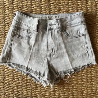 American Eagle Outfitters Gray Distressed Denim Shorts
