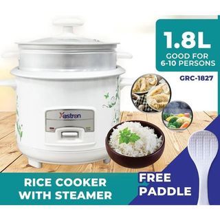 Astron GRC-1827 1.8L 10 Cups Rice Cooker With Steamer Non stick Inner Pot Multifunction Electric