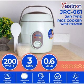 Astron JRC-061 0.6L 3 Cups Jar Type Non Stick Multifunction Rice Cooker With Steamer