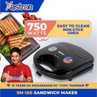 ASTRON SM-100 Non Stick Grids Coating Plate Double Sided Breakfast Sandwich Maker