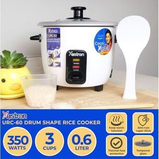 ASTRON URC-60 0.6L 3 Cups 2-3 Persons Drum Shape Non Stick Anti Rust Keep Warm Function Rice Cooker